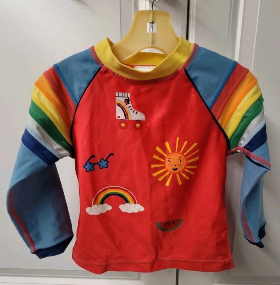 Hannah Andersson Shirt Girls Size: 3 Adorable Colorful Roller Skates Sun